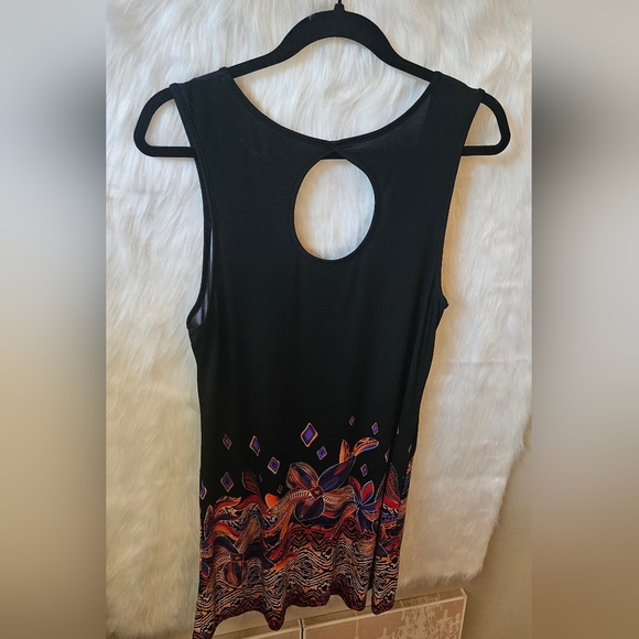 Simon Chang 2000's Indian Summer Keyhole Sleeveless Dress - Picture 4 of 8